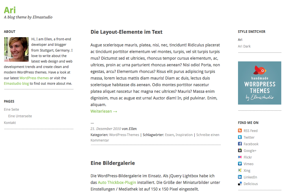 Ari free responsive WordPress theme