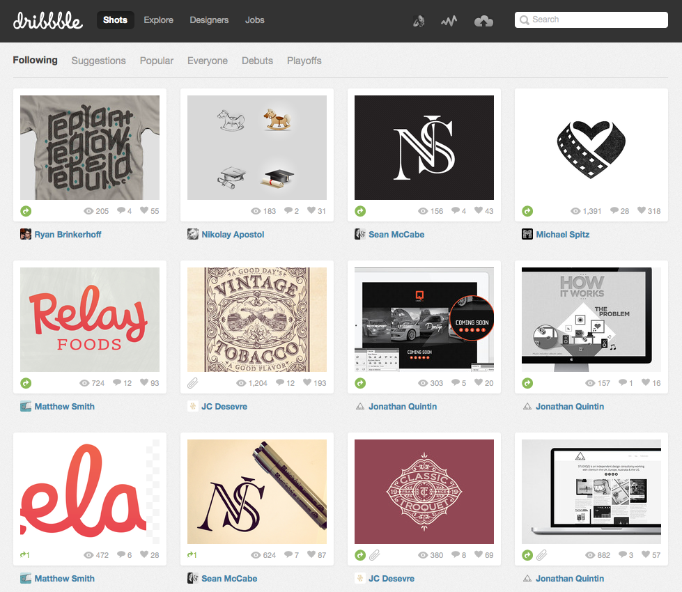 Dribbble - Top Portfolio Websites for Designers