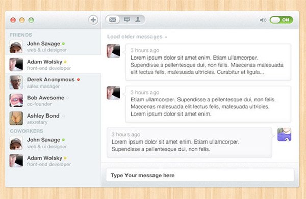 Chat Free Photoshop UI Kit
