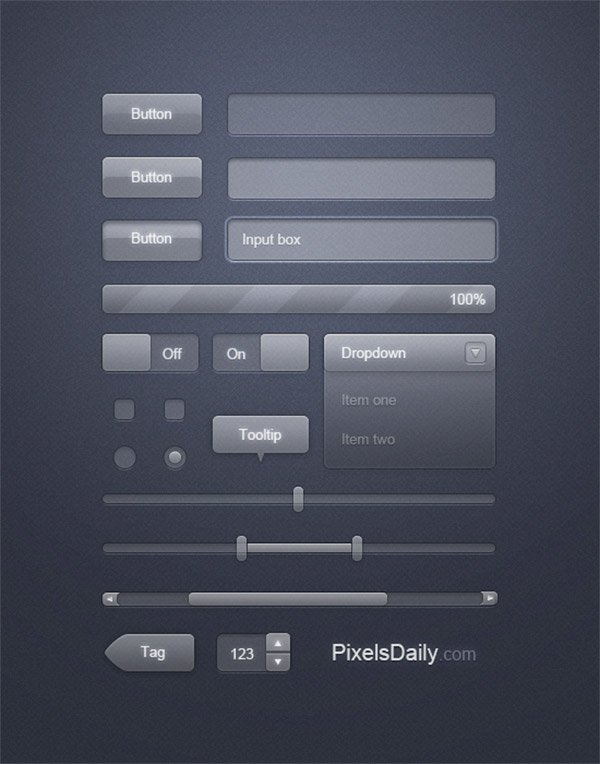 Transparent Glass Free Photoshop UI Kit