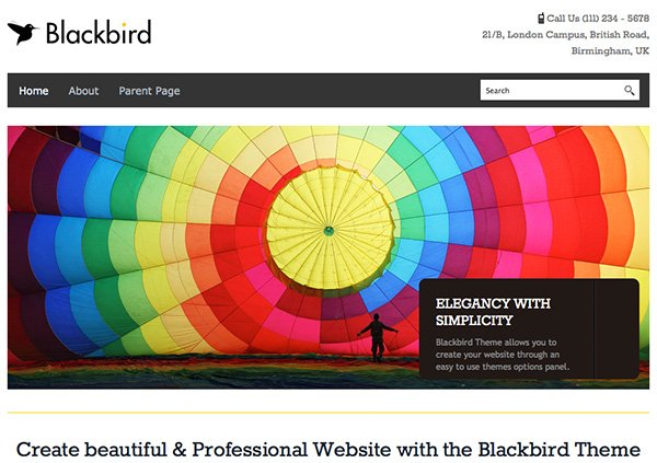 Free Minimal WordPress Themes Blackbird