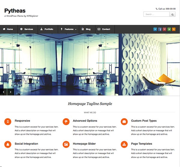 Pytheas: Free minimal WordPress Themes